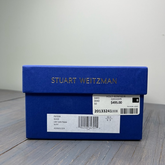 Brand New Stuart Weitzman Silver Loafers Size 8 - Picture 2 of 13